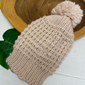 Jessica Simpson Blush Pink Knit Pom Pom Beannie